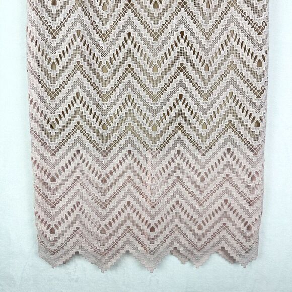 Bardot Imogen Lace Midi Dress Size 10 Pale Blush Cocktail Wedding Guest - Picture 8 of 12